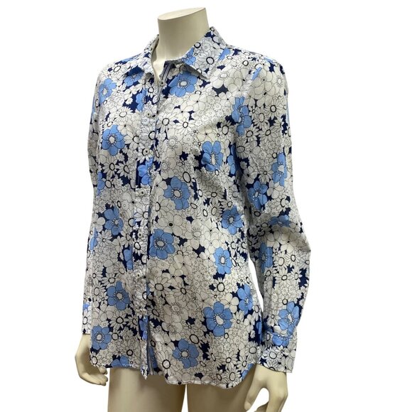 Talbots Floral‎ Long-Sleeve Button-Up Blouse Womens M - Picture 2 of 5